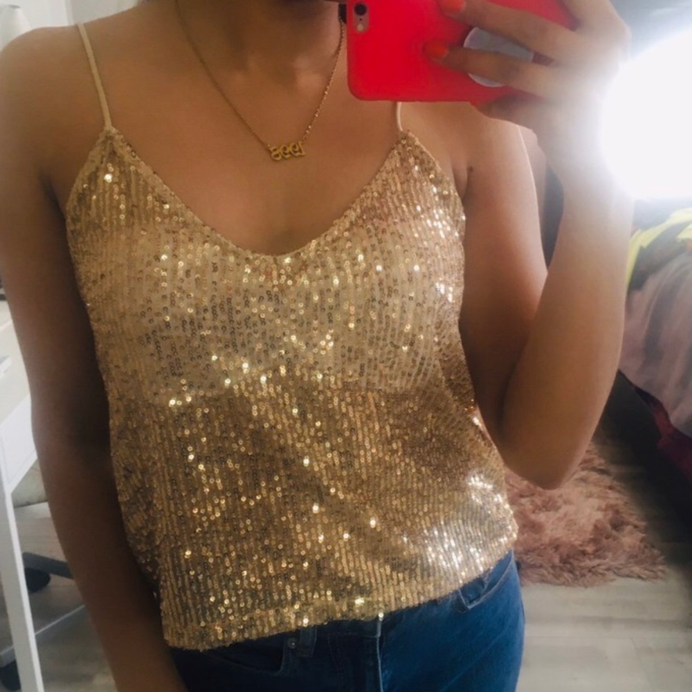 Zara sparkly top